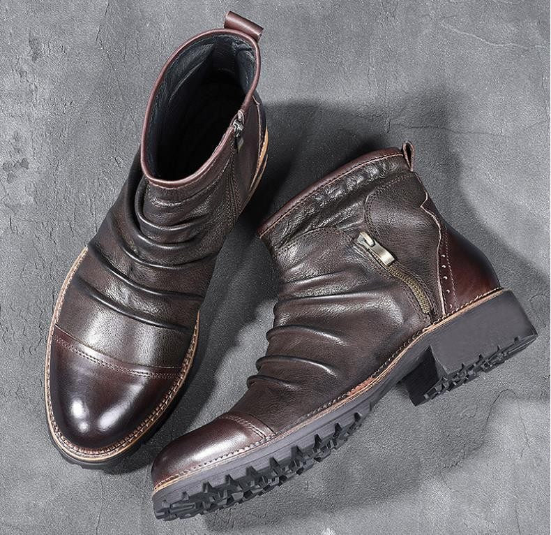 Leather shoes for men cowboy shoes Martin boots