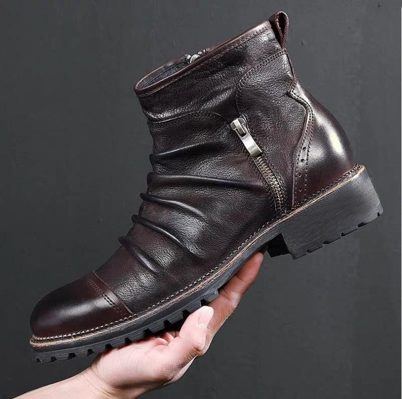 Leather shoes for men cowboy shoes Martin boots