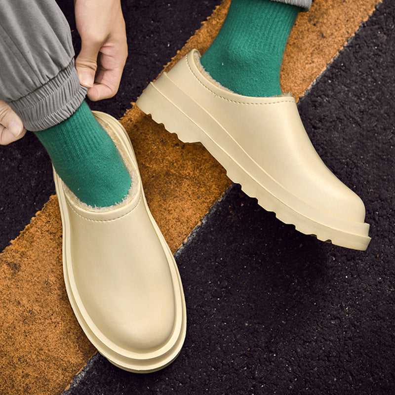 Men's Indoor Toe Toe Thick Sole Cotton Shoes