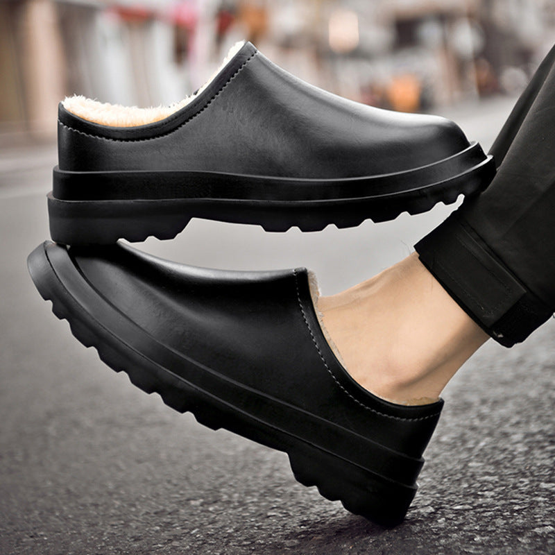 Men's Indoor Toe Toe Thick Sole Cotton Shoes