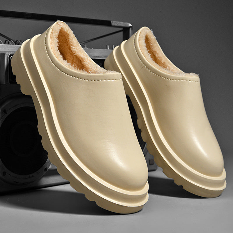 Men's Indoor Toe Toe Thick Sole Cotton Shoes