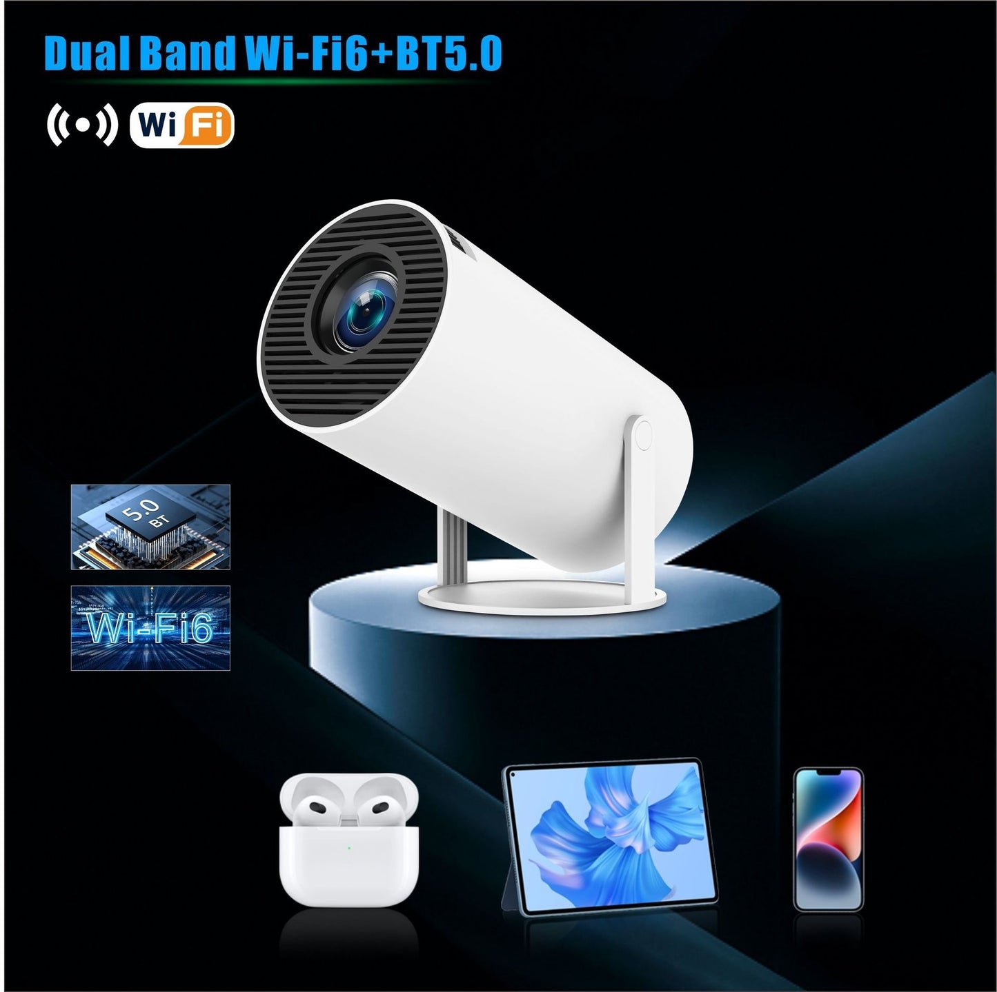 HY300 4K Mini Portable Home Theater Projector
