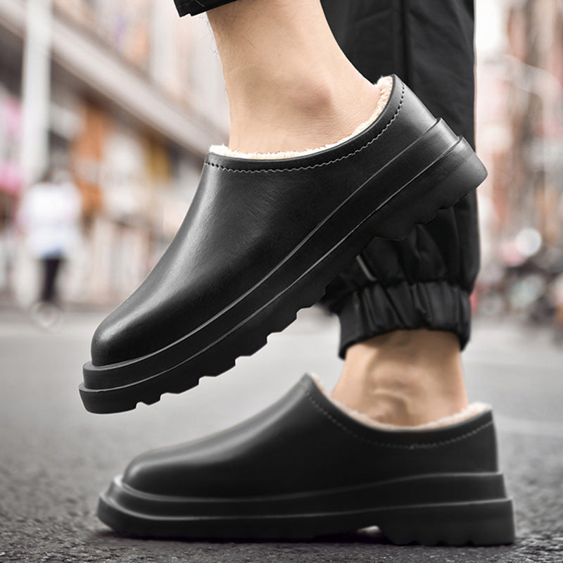 Men's Indoor Toe Toe Thick Sole Cotton Shoes