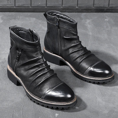 Leather shoes for men cowboy shoes Martin boots