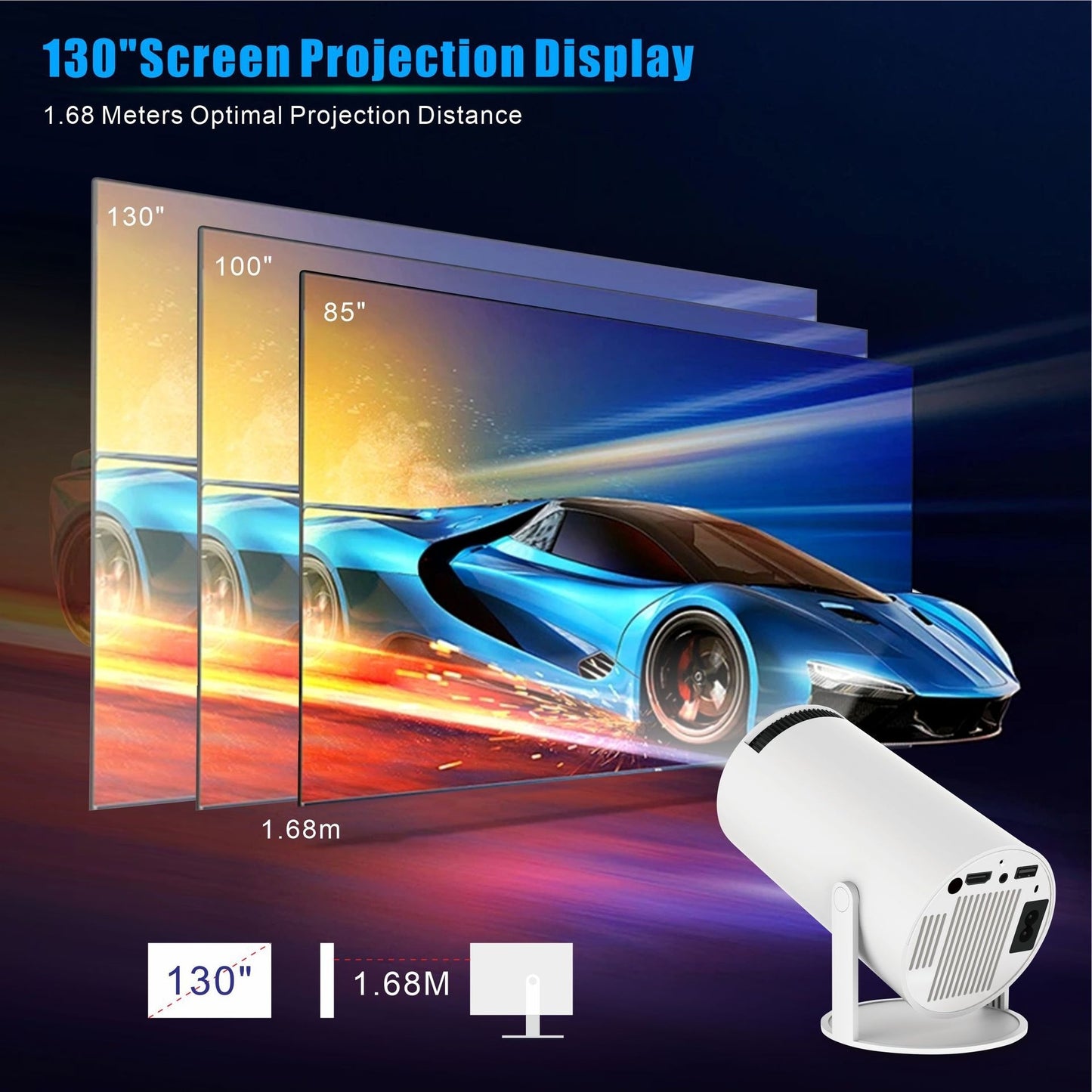 HY300 4K Mini Portable Home Theater Projector