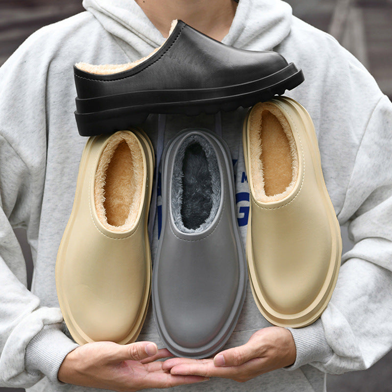 Men's Indoor Toe Toe Thick Sole Cotton Shoes