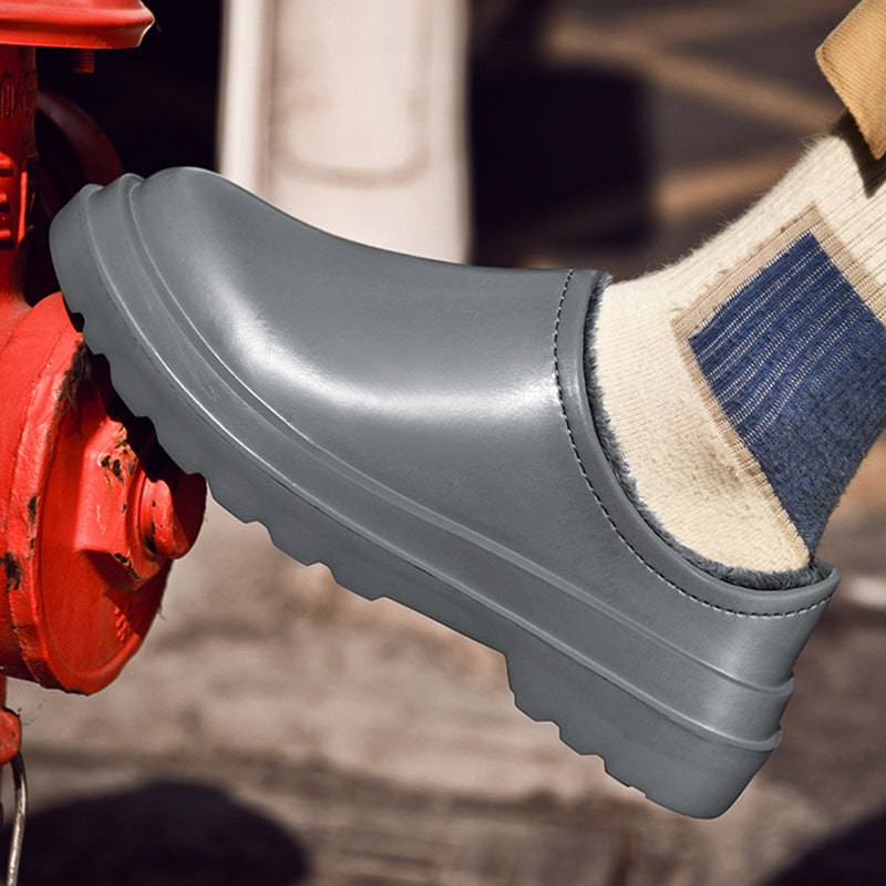Men's Indoor Toe Toe Thick Sole Cotton Shoes