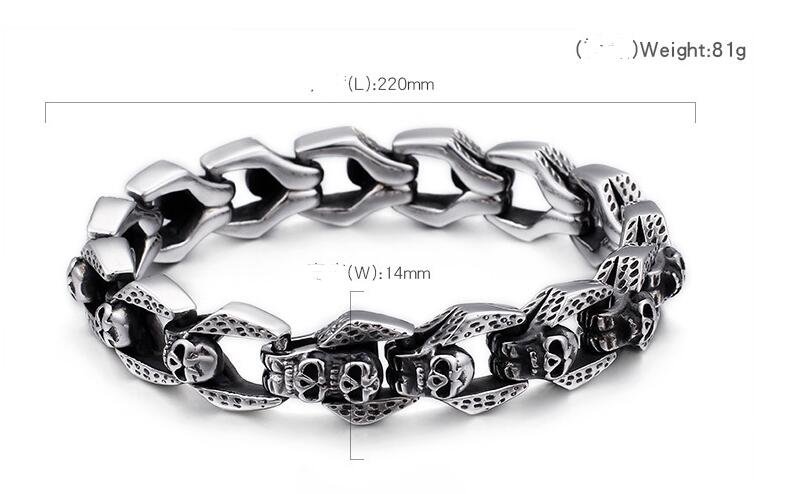Ancestral Demi Dio Link -- Skull Stainless Steel Bracelet