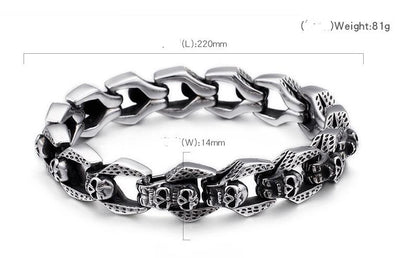 Ancestral Demi Dio Link -- Skull Stainless Steel Bracelet
