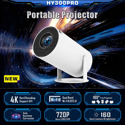 HY300 4K Mini Portable Home Theater Projector